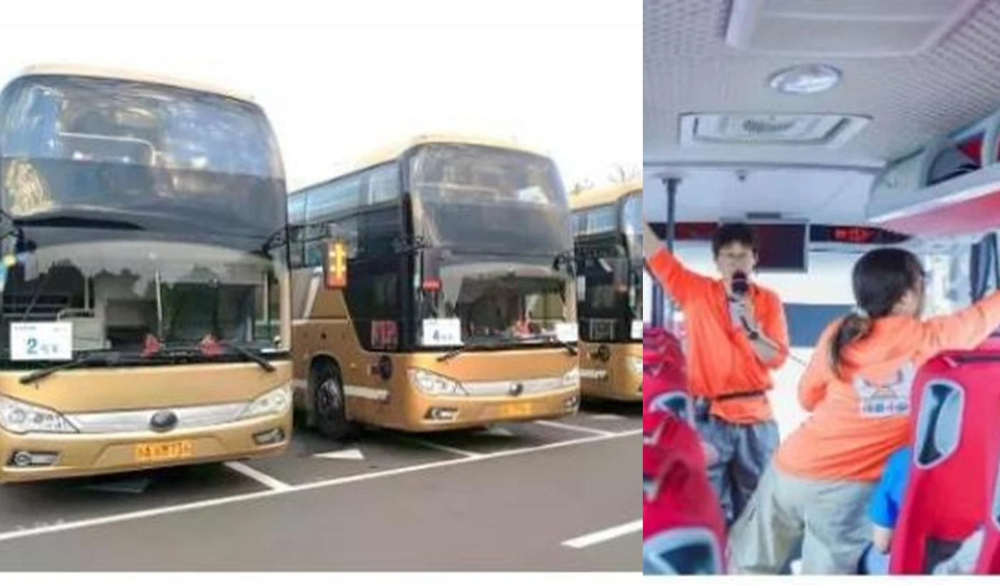 Transporte organizado para grupos durante o programa